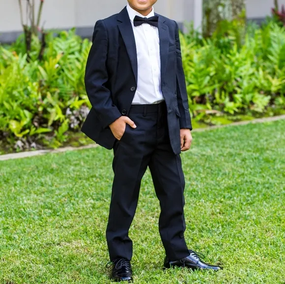 Boys Black Suit with shirt, shoes, tie