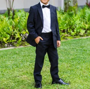 Boys Black Suit with shirt, shoes, tie