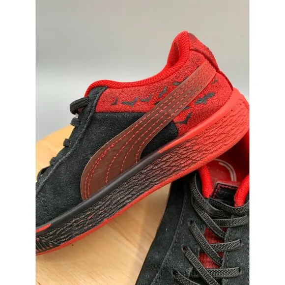 BOYS SIZE 9C Puma Suede Classic The Batman Shoes Black/Red DC Comics