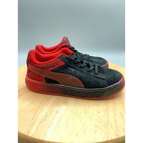 BOYS SIZE 9C Puma Suede Classic The Batman Shoes Black/Red DC Comics