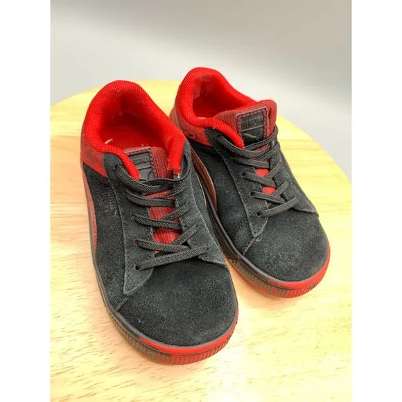 BOYS SIZE 9C Puma Suede Classic The Batman Shoes Black/Red DC Comics