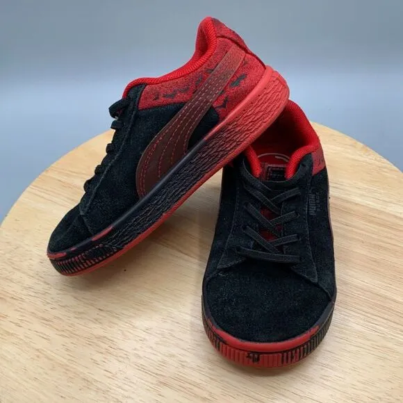 BOYS SIZE 9C Puma Suede Classic The Batman Shoes Black/Red DC Comics