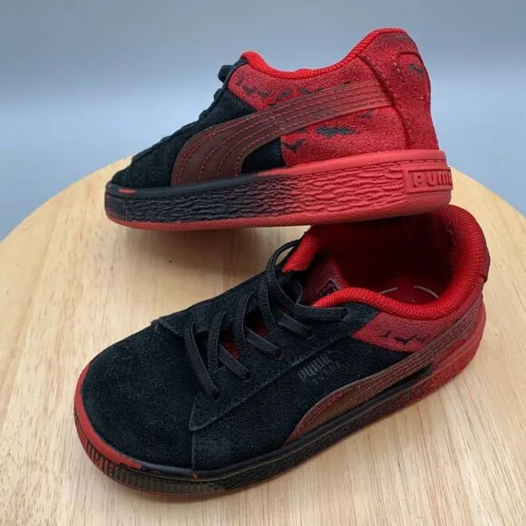 BOYS SIZE 9C Puma Suede Classic The Batman Shoes Black/Red DC Comics