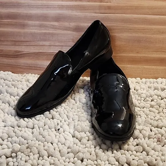 BP BLACK PATENT FAUX LEATHER LOAFERS MENS SIZE 7.5 NWOB