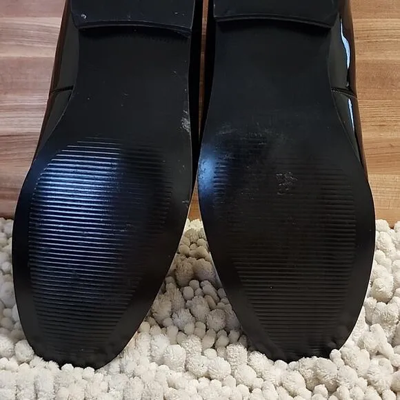 BP BLACK PATENT FAUX LEATHER LOAFERS MENS SIZE 7.5 NWOB