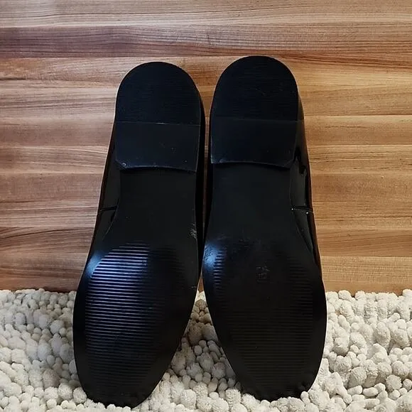 BP BLACK PATENT FAUX LEATHER LOAFERS MENS SIZE 7.5 NWOB
