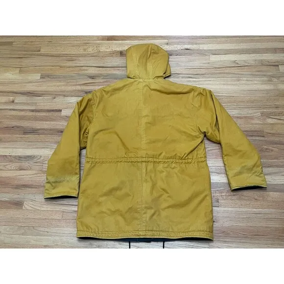 Braefair Women's Jacket Firemans Reversible Hooded Long Sleeve Cotton M Green