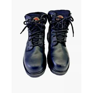 Brahma Steel Toe Work Oil &amp; Slip Resistant Boots Black Leather - Size Mens 7W