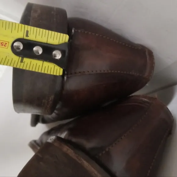 Brass Boots Men's 1&quot; Modified Right Heel Leather Shoes Brown Cap Toe Size 11