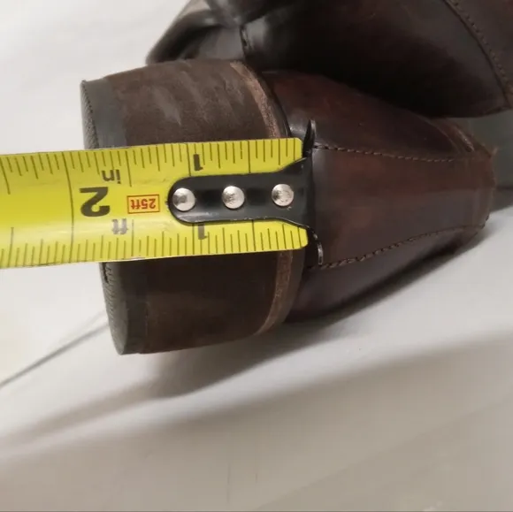Brass Boots Men's 1&quot; Modified Right Heel Leather Shoes Brown Cap Toe Size 11