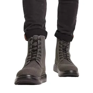 Brave Soul Men Flatform Lace Up Boots in Grey Faux Suede, Size 7​​​​​