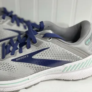 Brooks Adrenaline GTS 22 Womens Gray Running Shoes Size 9.5