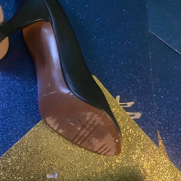 BROOKS BROTHERS BLACK LEATHER STILETTO HEEL Shoes LUX CLASSIC EUC