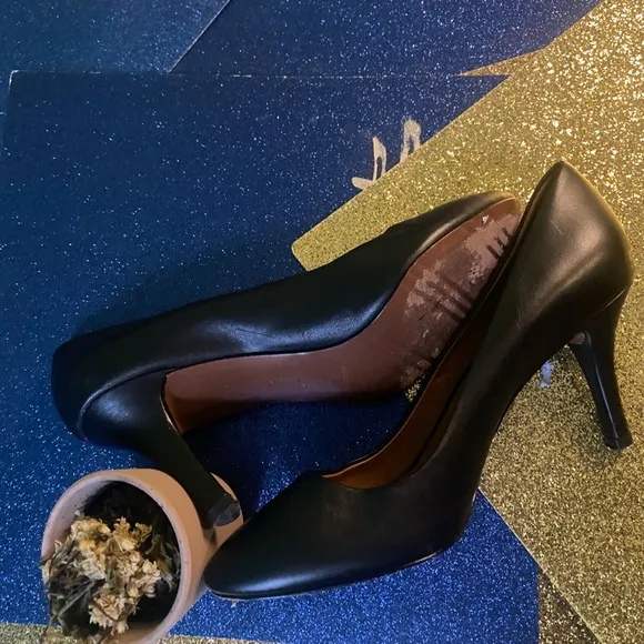 BROOKS BROTHERS BLACK LEATHER STILETTO HEEL Shoes LUX CLASSIC EUC