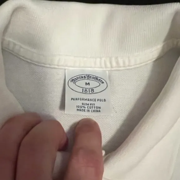 Brooks Brothers White Performance Pique Polo Slim/Medium​​​​​​​​​​​​​​​