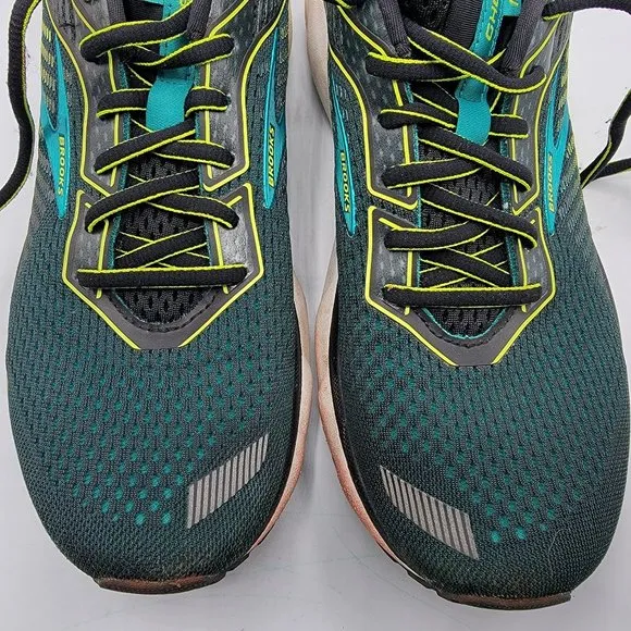 Brooks Ghost 12 Mens 9.5(B) Narrow Green Black Running Shoes - 1103161B018
