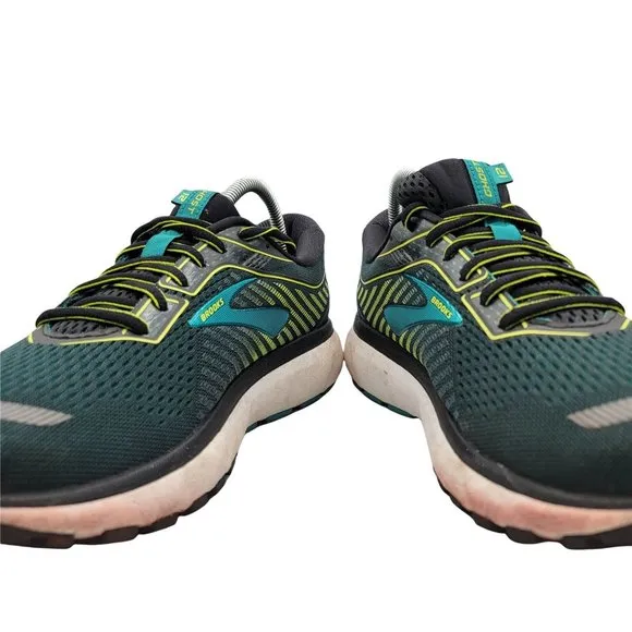 Brooks Ghost 12 Mens 9.5(B) Narrow Green Black Running Shoes - 1103161B018