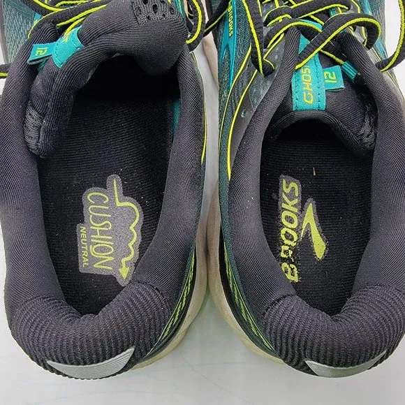 Brooks Ghost 12 Mens 9.5(B) Narrow Green Black Running Shoes - 1103161B018