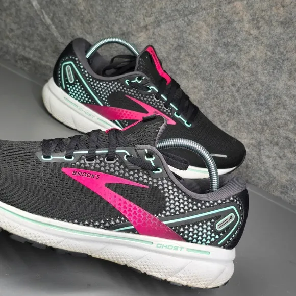 Brooks Ghost 14 Womens Running Shoes Size 11 Black/Pink N6656*