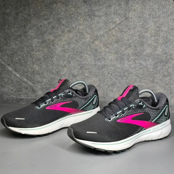 Brooks Ghost 14 Womens Running Shoes Size 11 Black/Pink N6656*