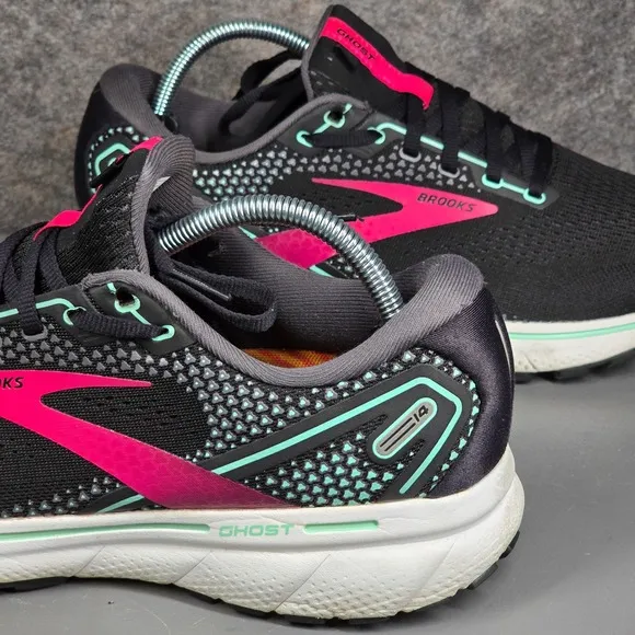 Brooks Ghost 14 Womens Running Shoes Size 11 Black/Pink N6656*