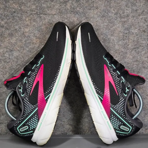 Brooks Ghost 14 Womens Running Shoes Size 11 Black/Pink N6656*