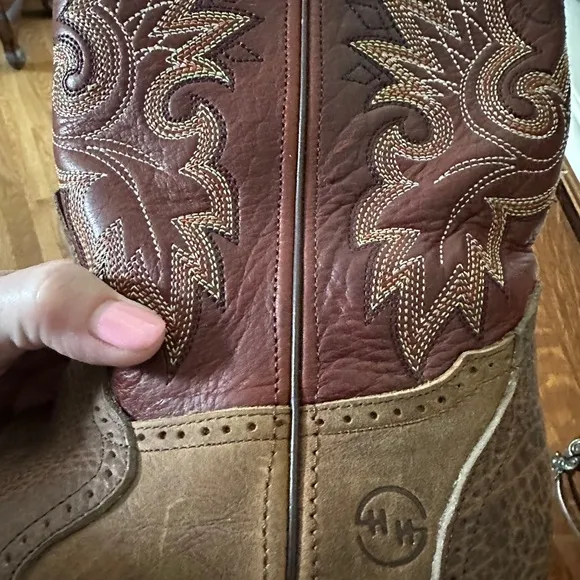 Brown Leather Cowboy Boots like new Double H brand. Men size 8