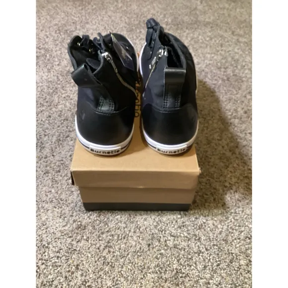 Burnetie Women’s Black Canvas High Top Sneakers Size 10 Casual Shoes