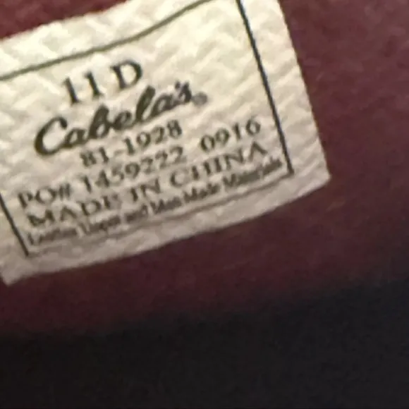 Cabela’s men steel toe boots size 11 D