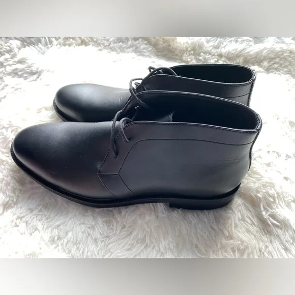 Calvin Klein Cam Smooth Calf Leather Chukka 10.5 Black