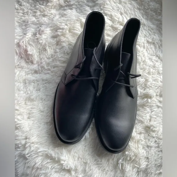 Calvin Klein Cam Smooth Calf Leather Chukka 10.5 Black