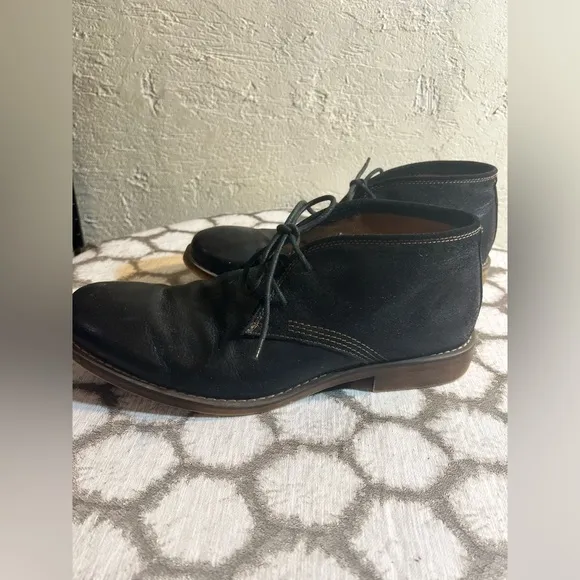 Calvin Klein Men's Black Leather boots, lace tie, sz 13, amazing condition