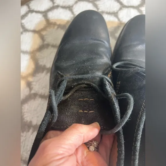 Calvin Klein Men's Black Leather boots, lace tie, sz 13, amazing condition