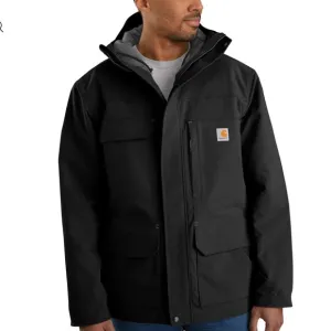 CARHARTT BLACK SUPER DUX RELAXED FIT INSULATED RAIN DEFENDER WINTER COAT SIZE S