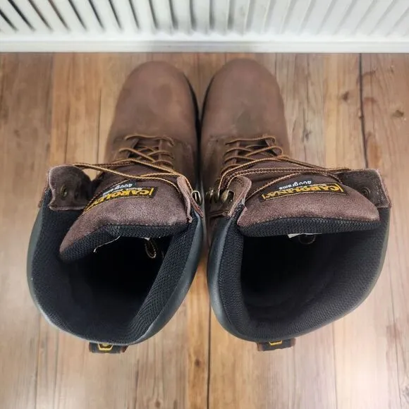 Carolina 8&quot; Waterproof Insulated Work Boots Mens Sz 9 D Brown Leather Steel Toe