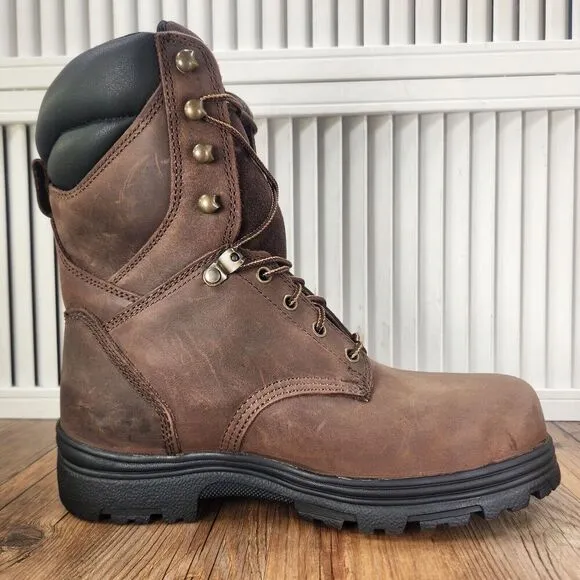 Carolina 8&quot; Waterproof Insulated Work Boots Mens Sz 9 D Brown Leather Steel Toe