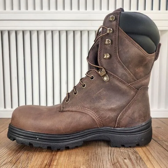 Carolina 8&quot; Waterproof Insulated Work Boots Mens Sz 9 D Brown Leather Steel Toe