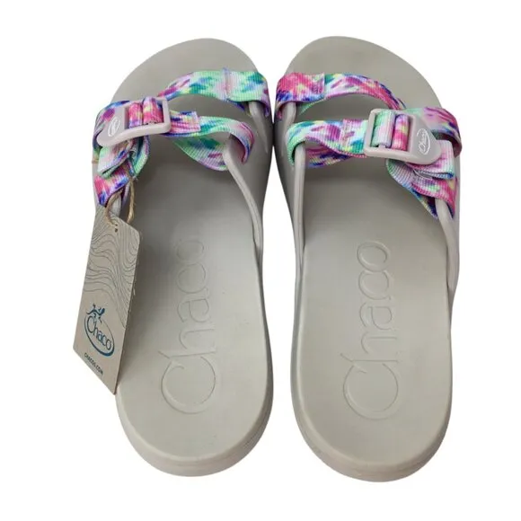 Chaco Chillos Slide Sandals NIB NEW Light Tie Dye Dyed Size 9 Comfort Walking