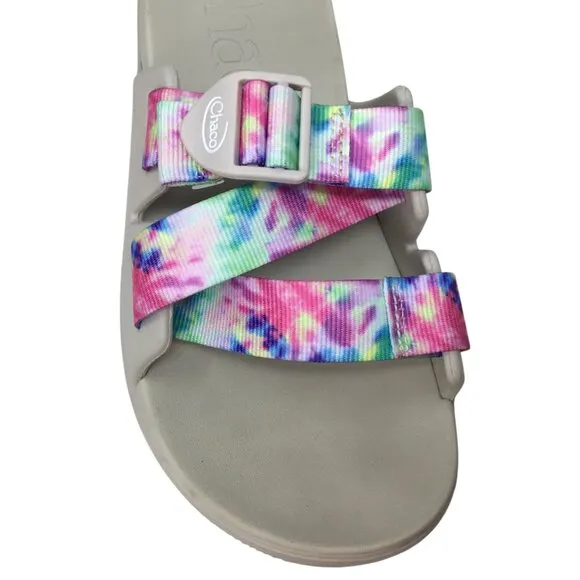 Chaco Chillos Slide Sandals NIB NEW Light Tie Dye Dyed Size 9 Comfort Walking