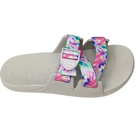 Chaco Chillos Slide Sandals NIB NEW Light Tie Dye Dyed Size 9 Comfort Walking