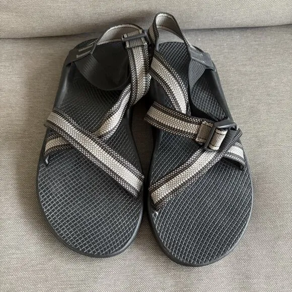 Chaco Z/1 Classic Mens Size 12 Gray Black Beach Walking Outdoor Sport Sandals