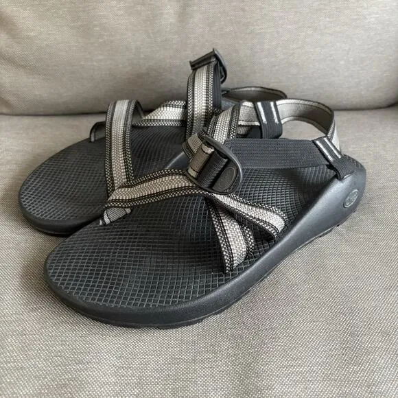 Chaco Z/1 Classic Mens Size 12 Gray Black Beach Walking Outdoor Sport Sandals