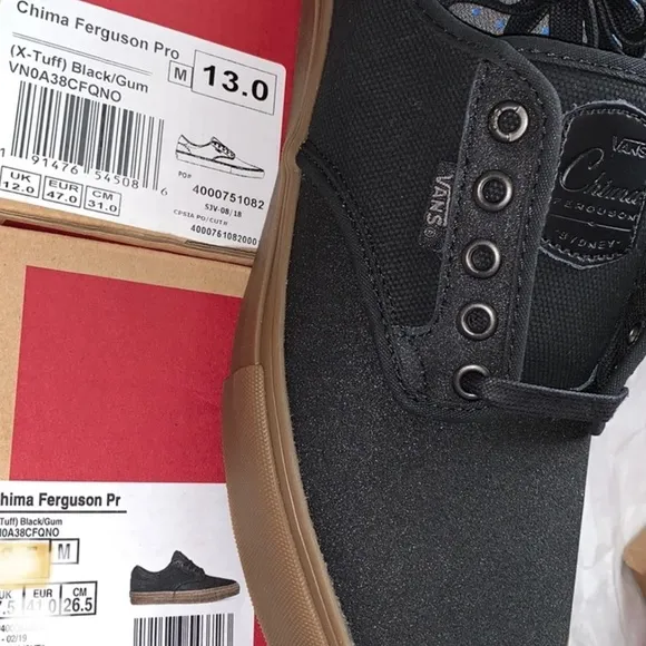 :Ⓜ️CHIMA PERGUSON PRO SYDNEY X-TUFF BLACK/GUM ULTRA CUSH LITE BRAND NEW VANS