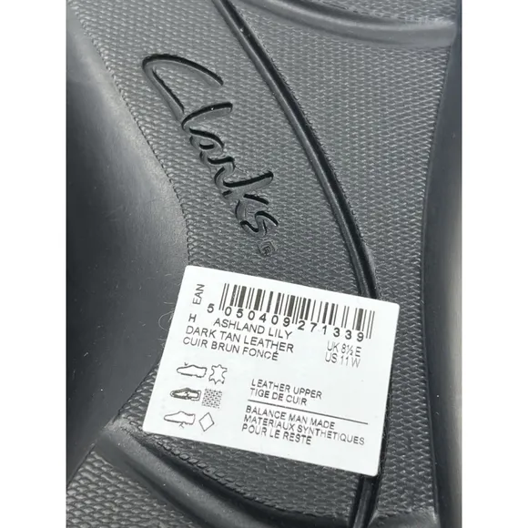 Clarks Collection Ashland Lily Loafer Flat Shoes Brown Leather Slip On 11 W New