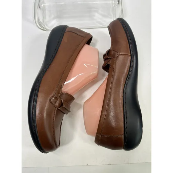 Clarks Collection Ashland Lily Loafer Flat Shoes Brown Leather Slip On 11 W New