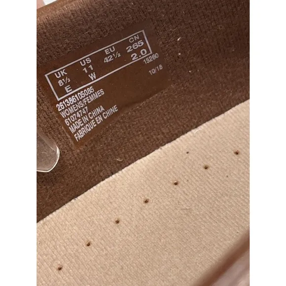 Clarks Collection Ashland Lily Loafer Flat Shoes Brown Leather Slip On 11 W New