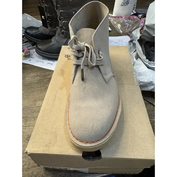Clarks Desert Boot Sand Suede Daim Sable Lace Up Chukkas Boots Size 7.5