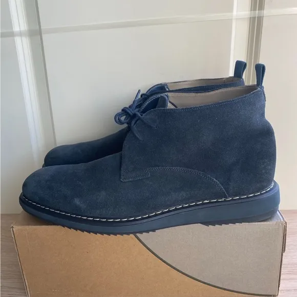 Clarks Men’s Kenley Mid Navy Boots 261206977 - Men 12