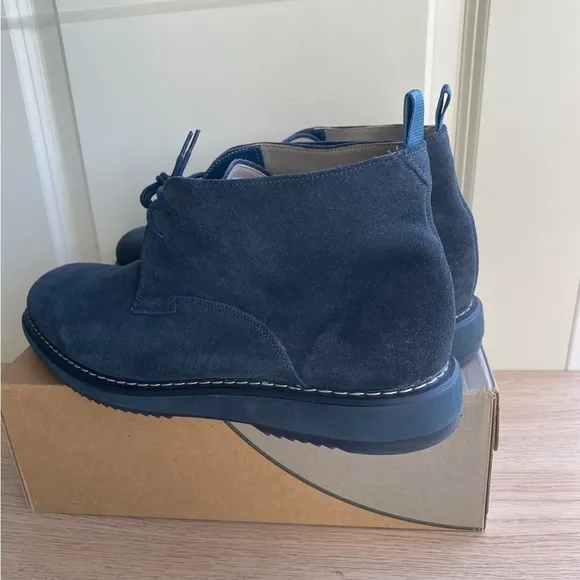 Clarks Men’s Kenley Mid Navy Boots 261206977 - Men 12