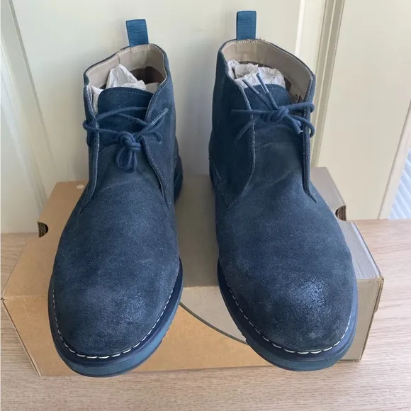 Clarks Men’s Kenley Mid Navy Boots 261206977 - Men 12